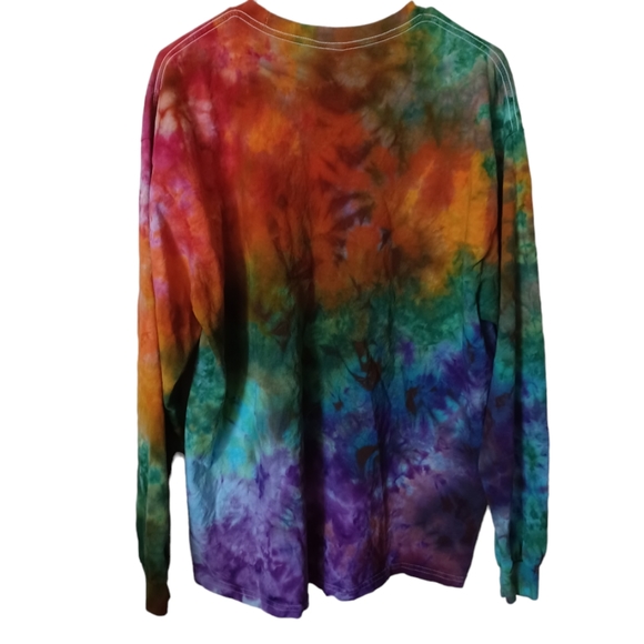 Rainbow Bridge Long Sleeve Unisex Tee Tie Dye XL - Picture 4 of 6